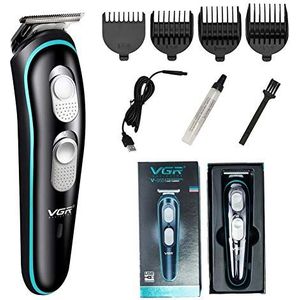 Yobobo VGR Professionele tondeuse voor mannen en kinderen, USB-oplaadbaar, draadloos, elektrisch huishoudelijk kapsel met 4 geleidingskamen, eenvoudig kapsel voor het hele gezin