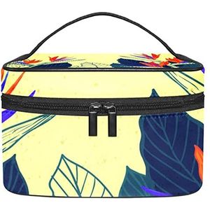 Tropisch blad make-up organizer tas, reismake-up tas organizer case draagbare cosmetische tas voor vrouwen en meisjes toiletartikelen, Meerkleurig, 22.5x15x13.8cm/8.9x5.9x5.4in