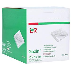 Gazin Mullcompressen 10x10 cm steriel 8-voudig, 20X5 st