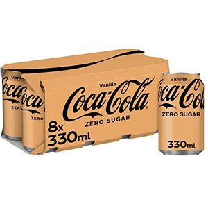 Coca-Cola Zero Sugar Vanille blikjes, 8 x 330ml