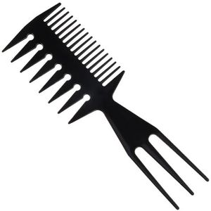 Professionele dubbelzijdige tandenkammen visgraatvorm haarborstel kapper haar verven snijden kleurborstel man haarstyling tool (maat: zwart)