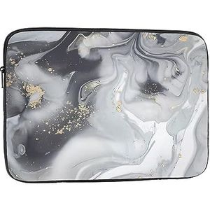 Grijs Marmer Streep Print Laptop Sleeve Case Waterdichte schokbestendige Computer Cover Tas voor Vrouwen Mannen