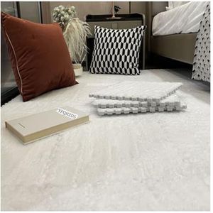 Zeyeo 30 Stuks 30cm Pluche In Elkaar Grijpende Schuimrubberen Vloermatten - Snijbare Verdikte Speelmat Voor Slaapkamer En Speelkamer(White)