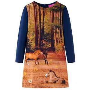 Kinderjurk met lange mouwen 92 marineblauw, kinderkleding, meisjeskleding, kinderen jurk, kinderkled, meisjes jurk, meisjesjurk, kinderkleding meisjes