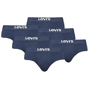 Levi's Levi's Men's Solid Basic Brief voor heren, verpakking van 6 stuks, Donkerblauw, XL