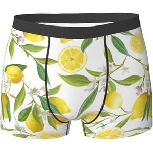 Heren boxershorts, frisse tropische citroenen print ondergoed boxershorts, klassieke pasvorm, grappige herenboxershorts, voor man, cadeau, Ondergoed 677, XL