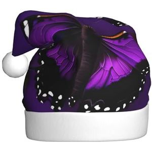SSIMOO Een paarse pruim vlinder kerstfeest hoeden volwassen kersthoeden, vakantie partij accessoires, licht op het feest!