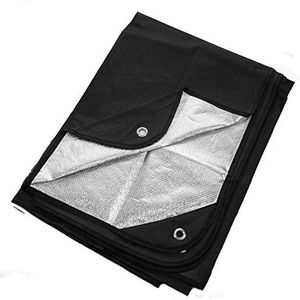 Arcturus Overlevingsdeken voor zwaar gebruik, geïsoleerd, thermisch reflecterend zeil, 152 x 208 cm, weerbestendig, herbruikbare nooddeken voor auto of camping (zwart)