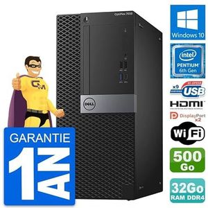Dell PC Tour OptiPlex 7050 G4400 RAM 32 GB harde schijf 500 GB HDMI Windows 10 WiFi (Refurbis)