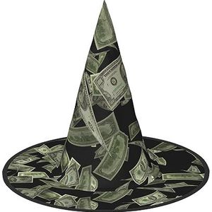 FRESQA Dollarteken geld chique Halloween heksenhoed voor vrouwen-top keuze voor beste Halloween kostuum ensemble