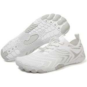 LYEAA Waterschoenen, blotevoetenstrandsandalen, ademende zee-duiksneakers, sneldrogende sporttrainingssneakers, strand- en zwemschoenen, wit, 43 EU