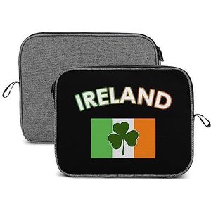 Ierland Ierse Vlag Groen St. Patrick's Day Laptop Sleeve Case Beschermende Notebook Draagtas Reizen Aktetas 13 inch