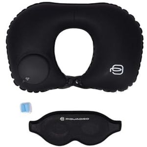 Piquadro - Travel Set - Zwart - Met Opblaasbare Nekkussen - Oogmasker en Oordoppen