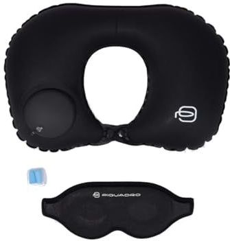 Piquadro - Travel Set - Zwart - Met Opblaasbare Nekkussen - Oogmasker en Oordoppen