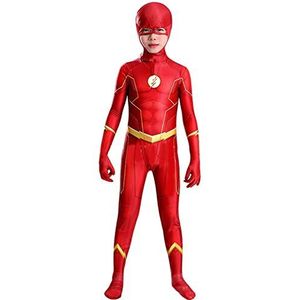 Superheld Kostuum Outfit voor Kinderen Volwassenen Bodysuit met Masker Cosplay Jumpsuit Jongens Heren Halloween Masquerade Party Zentai Suits,Flash A-175~185cm