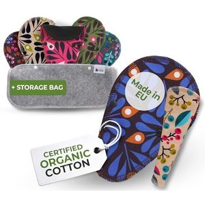 Wasbare TANGA Inlegkruisjes, 7 stuks Organisch Kaoten Herbruikbare stoffen pads met zwarte vleugels, Dameshygiëne Maandverbanden GEMAAKT IN DE EU; Inlegkruisjes zonder PUL, voor dagelijks gebruik en normale vaginale afscheiding, NIET voor periode