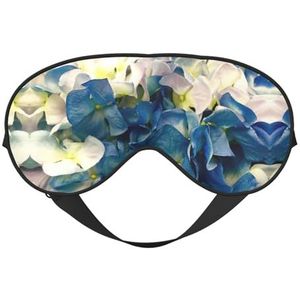 Blauw-witte bloem afdrukken veelzijdige rust helper, zacht slaap oogmasker dubbelzijdig voor yoga, kamperen, zacht slaap oogmasker