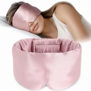2 stuks zijden slaapmasker zachte drukloze slapende moerbei voor ooghuid anti-rimpels voor slaap (roze)