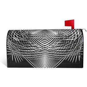 Zwart-wit Geometrische Vorm Art Brievenbushoezen Magnetische Standaard Maat 21x18 inch Decoratieve Brievenbus Wraps Waterdichte Post Brievenbus Cover Gepersonaliseerde Brievenbus Covers voor Tuin