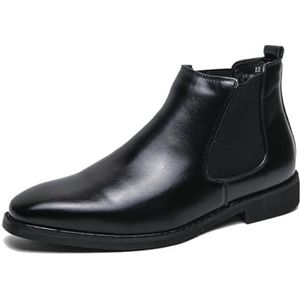 ZARAPLUS Men's Chelsea Boots Slip on Ankle Boots Fashion Comfort Casual Business Dress Shoes,zwart,38 EU