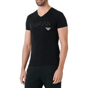 Emporio Armani Heren T-shirt Essential Megalogo pyjama top, zwart (nero 00020), L