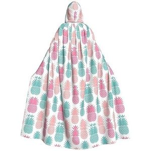 Bxzpzplj Gekleurde Ananas Print Hooded Mantel Lange Voor Carnaval Cosplay Kostuums 185cm, Carnaval Fancy Dress Cosplay