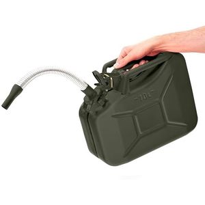 BW© Brandstofjerrycan metaal jerrycan 10 liter met schenktuit - Bronsgroen - RAL 6031-F9 - TÜV-getest en VN-goedkeuring - Made in Europe