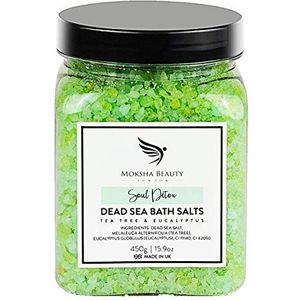 Foot Soak Bath Salt - Tea Tree en Eucalyptus Oliën Dode Zee Badzout Gemaakt in U.K [450g] 100% natuurlijk, doodt bacteriën - Bestrijdt voetschimmel