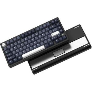 QPSJXN 75 procent draadloos mechanisch toetsenbord, aanpasbaar aluminium design met snelfunctiefunctie, laptops, QMK via ondersteuning (geanodiseerd zwart)