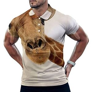 Giraffe Casual Poloshirts Voor Mannen Slim Fit Korte Mouw T-shirt Sneldrogende Golf Tops Tees 4XL