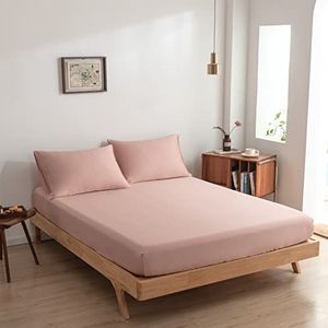 Hoeslaken gemaakt van 100% biologisch bamboe geschikt voor matrassen tot 35 cm - 100% Zacht - Hotel gevoel - (Cuddle Pink, 80x200)