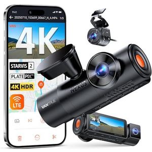 VANTRUE Starvis 2 N4 Pro S 4K dashcam voor de auto, 3-kanaals 4K + 1080P + 1440P met GPS, parkeerbewaking 24 uur, spraakbediening, IR-nachtzicht, LTE