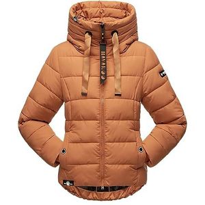 Navahoo B930 Winterjas voor dames, gewatteerd, opstaande kraag, gevoerd, bruin (cinnamon), XL