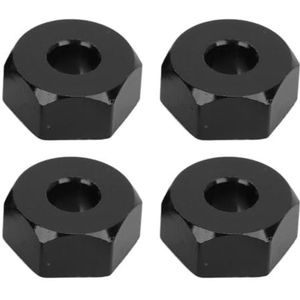 RC Auto Zeskantadapter, 4 Stuks Vervangende Onderdelen Bevestigingsfunctie 12 Mm Zeskantwielnaaf voor 16207 16208 16209 1/16 Modelauto (BLACK)