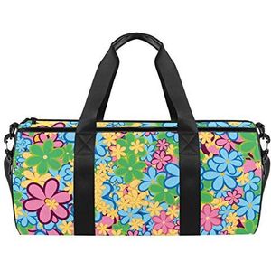 Reizen Strandtassen Grote Sport Gym Duffle Overnachting Bloem Lente Achtergrond Bloesem Print Schoudertas met Droge Natte Pocket