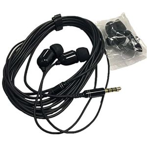 Oordopjes Met Extra Lang Snoer | 3-Meter Ruisonderdrukkende Koptelefoon en Microfoon | Blokkerende Bas-Oordopjes voor Gebruik op Lange Afstand voor Computer en Smashing