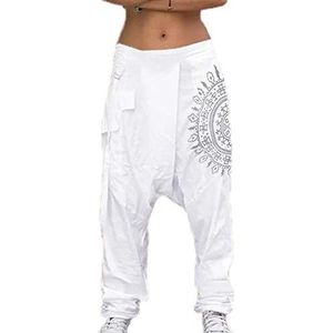 Dames lente en herfst bedrukt casual losse elastische taille bloeiers slanke broek harembroek