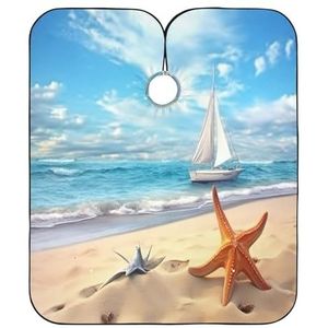 Kapper Cape Strand Zeester Landschap Salon Cape Premium Kappers Jurk Unisex Kappers Cape Voor Thuis Kapper Accessoires Kappers 140x168cm