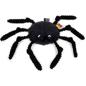 Ptipotos by Les Déglingos pluche dier Ricominfou spin, zwart, origineel knuffeldoek, ideaal vanaf de geboorte, cadeau-idee voor de geboorte, zeer zacht, zwart