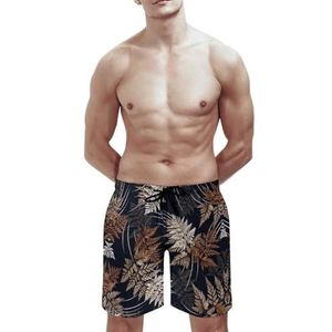 SANYJRV Hawaii Zwembroek met tropische print voor heren, casual ademende sportbroek, elastische korte broek met trekkoord, Kleur 7, L