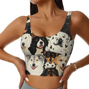 Honden Patroon Print Casual Wear Vrouwen Sport Vest Yoga Vest Workout Vest Voor Vrouwen Lichtgewicht Trendy, Zwart, M