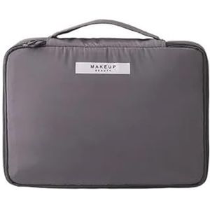 Make-up tas make-up tas voor vrouwen toiletartikelen organisator waterdichte reizen make-up opslag zakje vrouwelijke grote capaciteit draagbare cosmetische case make-up tas, L Grijs, Eén maat