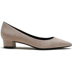 Hakken - Elegante Pumps Vrouwen-Sexy Blok Hak Spitse Teen Gesloten Avond-Feest Luxe Mode-Schoen Vrouwelijke Hak 28-CHC-19FA, 6 abrikoos, 38 EU