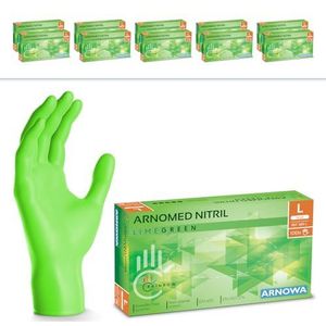 ARNOMED wegwerphandschoenen groen, nitril handschoenen L, wegwerphandschoenen met 1000 stuks, poedervrij. Latexvrije rubber handschoenen, verkrijgbaar in XS, S, M, L & XL
