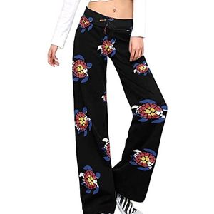 Turtle Flag of Colorado Damesbroek, casual broek, elastische taille, loungebroek, lange yogabroek, rechte pijpen