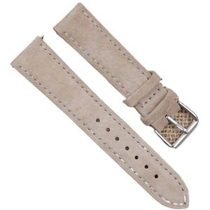 Suède horlogeband 18 19 20 21 22mm horlogeband Tan Blauw Bruin Lederen Vervanging Horloge Accessoires Comfortabel om #D te dragen (Color : Beige, Size : 24mm)