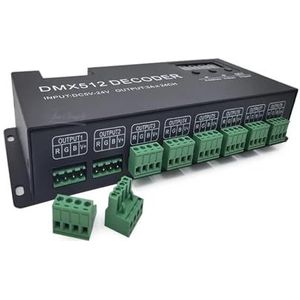 DMX 512 decoder met digitale RGBW Dimmerdriver 24-kanaals LED-decodercontroller voor lamp DC5V-24V (24-kanaal) (kleur: 24-kanaal)