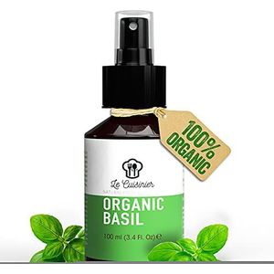 LE CUISINIER 100% zuiver basilicum-extract als sproeialternatief voor basilicumolie of haargroeiserum, voor dun haar en bij haaruitval kan het de haargroei versnellen, haarserum - 100 ml