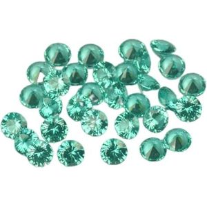 100 stks/partij 0.9~4.0mm 5A Ronde Vorm Geslepen Blauwe Steen Rood Korund Synthetische Groene Edelstenen Voor Sieraden Wax Setting-Groene paraiba Steen-3.25mm (100 stuks)