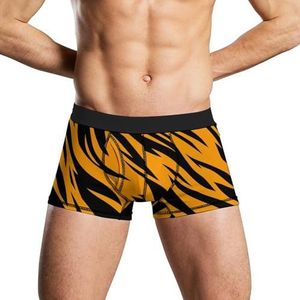 Zebra Skin Tiger Stripes Boxershorts voor heren, zacht ondergoed, stretch tailleband Trunks Panty